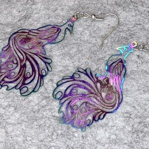 Peacock/ Bird of Paradise Earrings